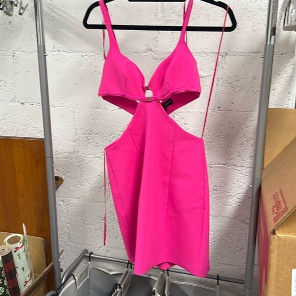 Zara Dresses & Skirts - Hot Pink Zara Cut Out Dress - Size Small - BRNAD NEW - NWT